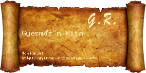 Gyermán Rita névjegykártya